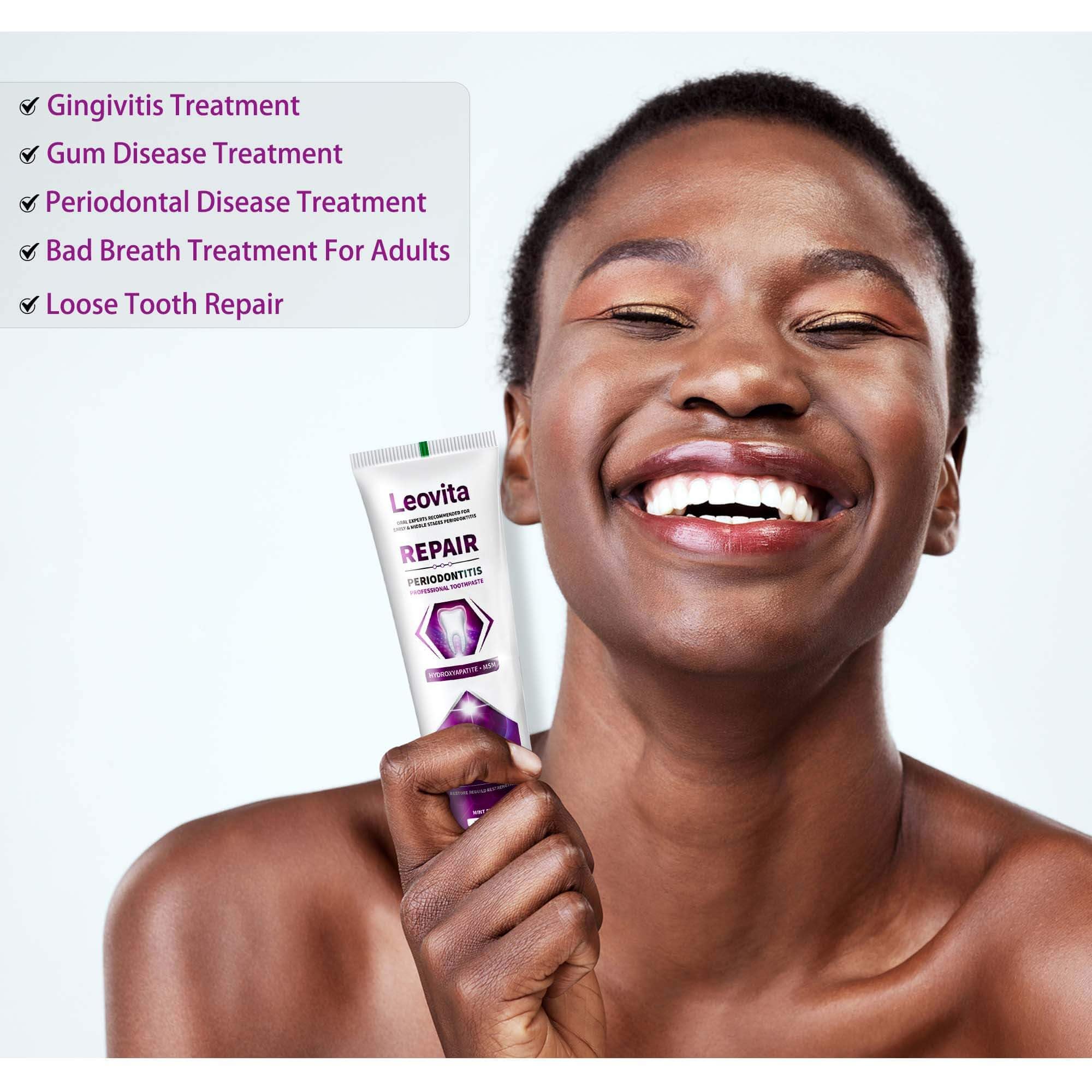 Leovita Gingivite Dentifrice hydroxyapatite pour reminéralisation