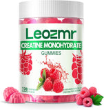 Leozmr Creatine Monohydrate Gummies framboise, usage avant entraînement pour énergie et récupération.