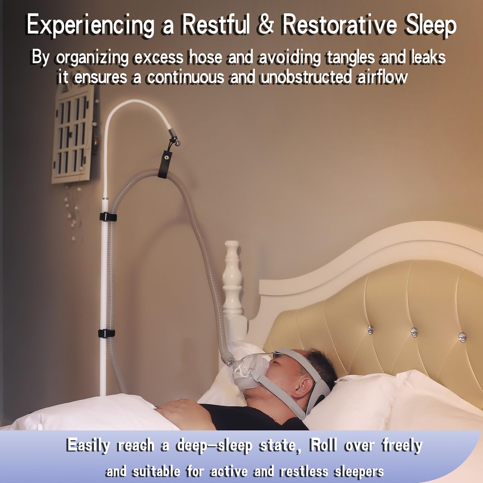 Bras-balancier Lerboai CPAP rotation 360 pour positionnement flexible.