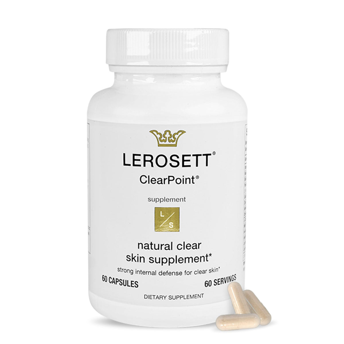 Gélules LEROSSETT ClearPoint pour peau équilibrée et plus claire.