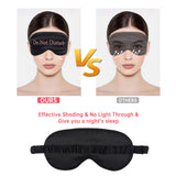 Masque yeux satin noir LERSVICVIL léger et portable, idéal en voyage.