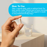 Étiquette Let Loose Tribiotic montrant les 3 composants et leurs bénéfices