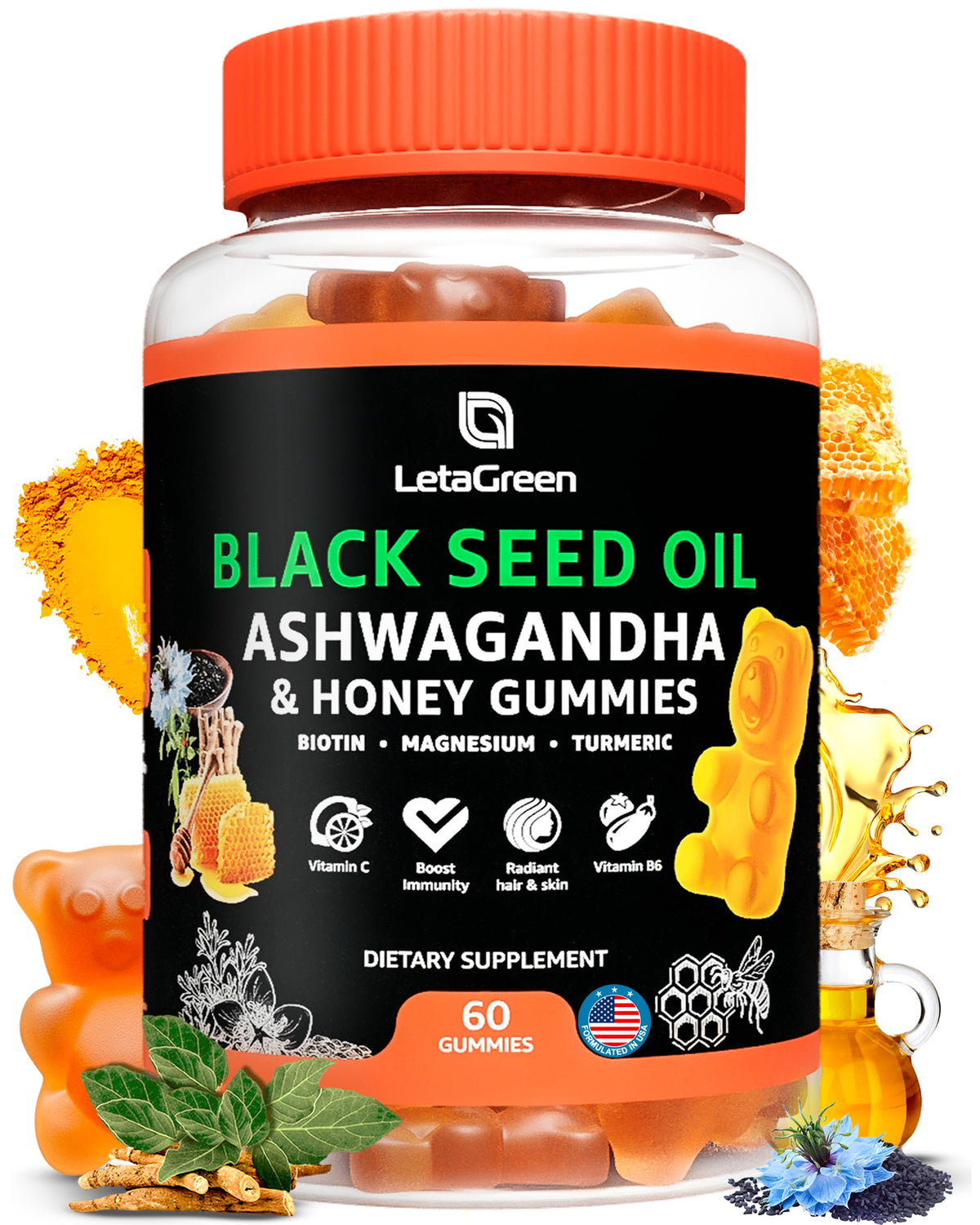 LetaGreen Gummies huile de nigelle, routine naturelle et équilibrante.