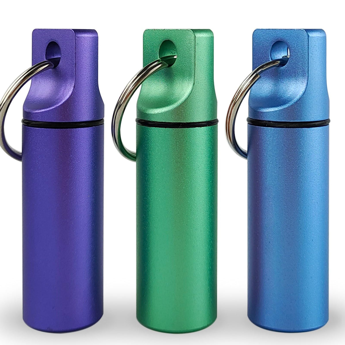 LETAOWJ boîte pilules étanche avec porte-clefs, idéale pour le camping.