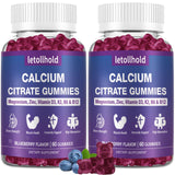 Letollhold calcium citrate bonbons Myrtille, 1200 mg, pour la santé des os et des muscles