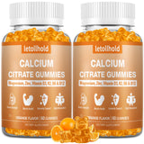 Letollhold Gommes citrate de calcium saveur orange, soutien potentiel des os et des muscles.