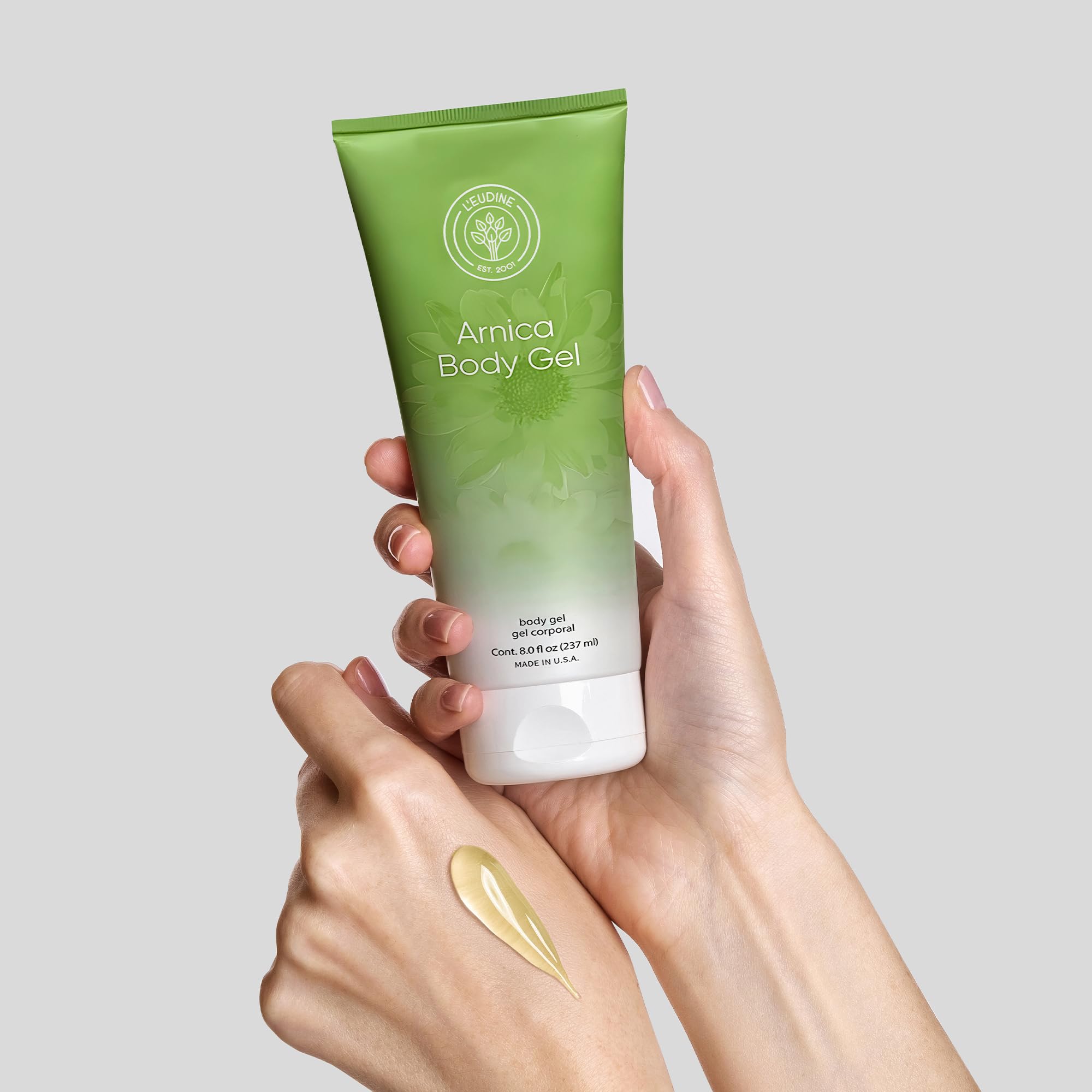 Aperçu de l’emballage clair du pack de 3 tubes Leudine Arnica Gel.