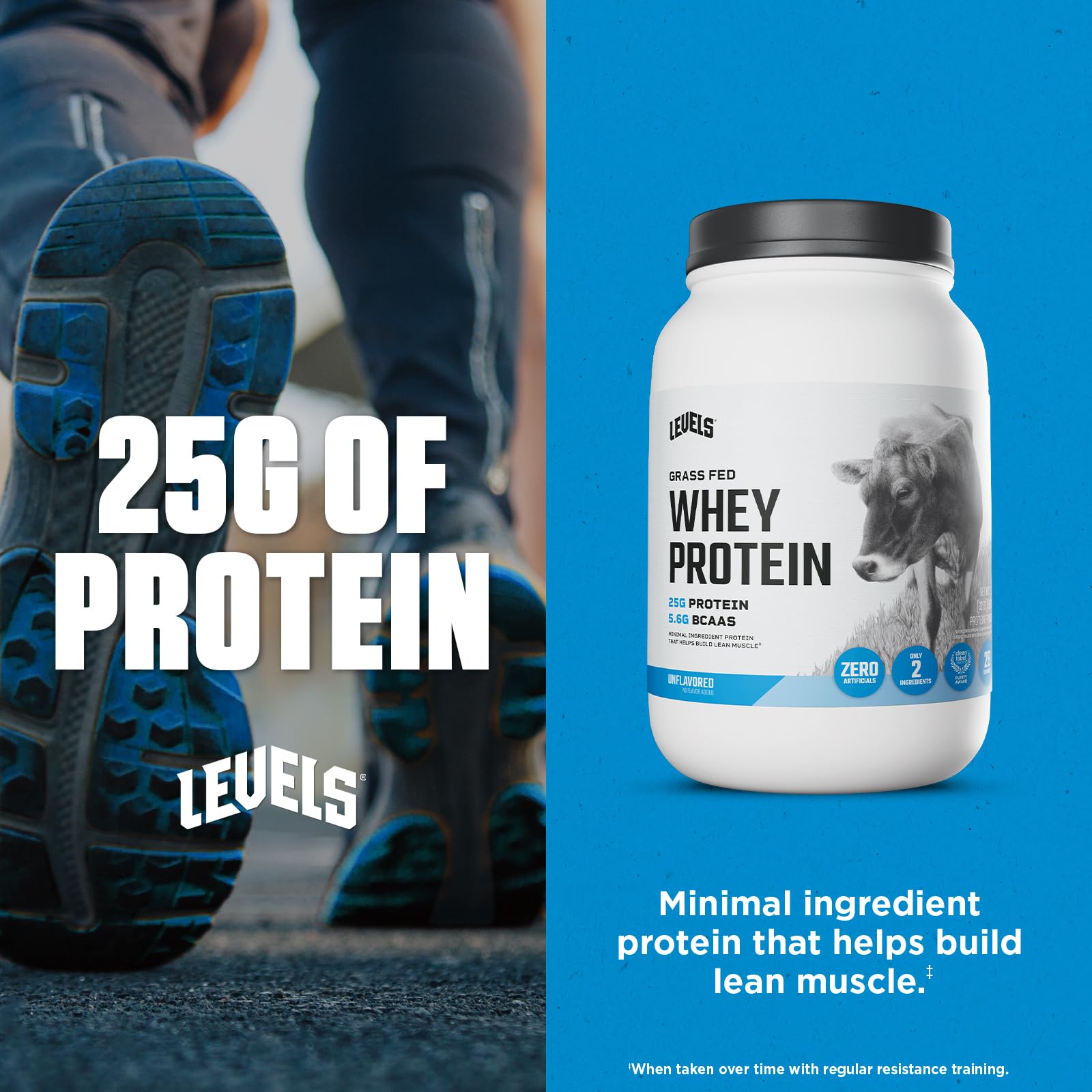 Levels Grass-Fed Whey mélange rapide dans un shaker sans résidu.