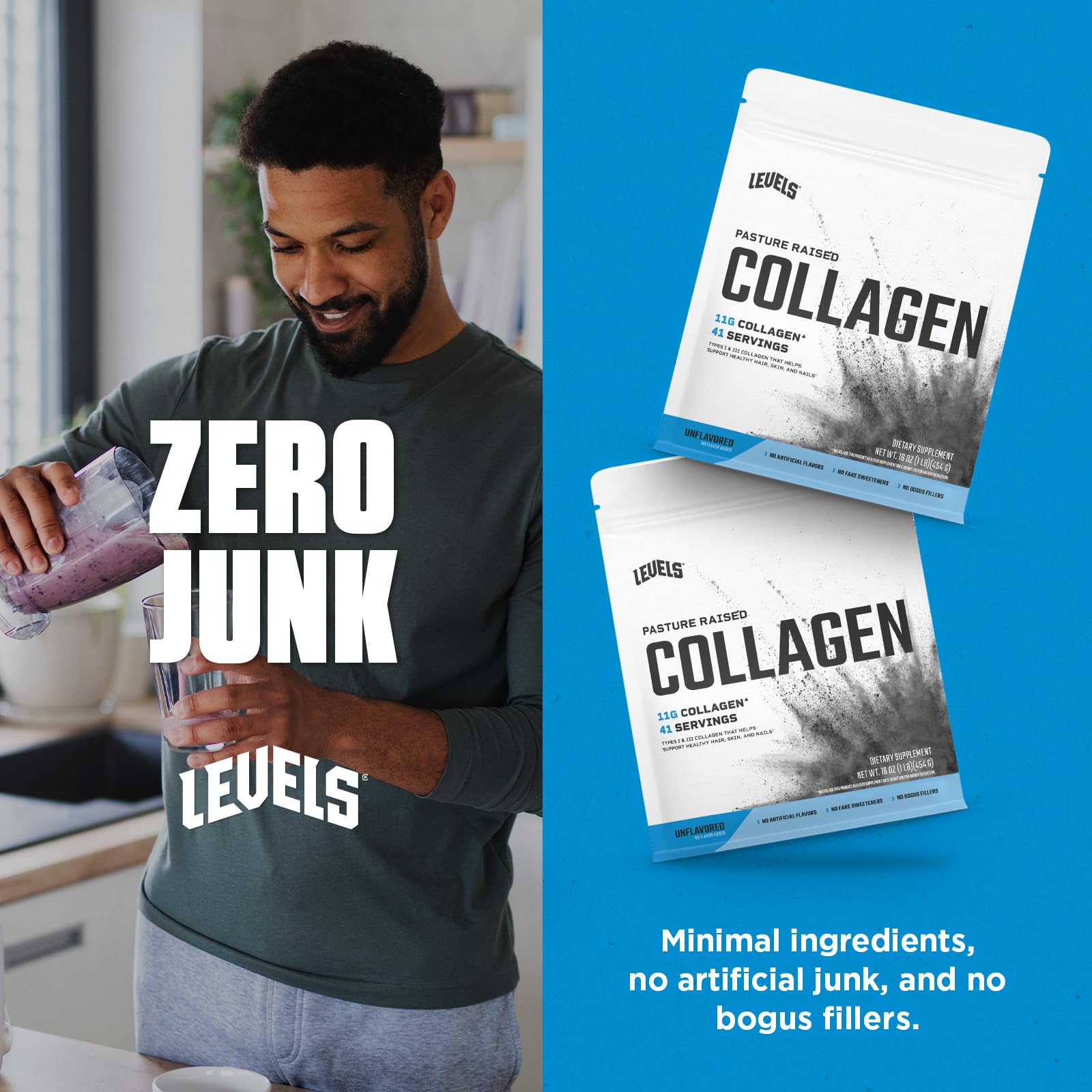 Levels Nutrition Peptides: etiquette claire sur l'emballage.