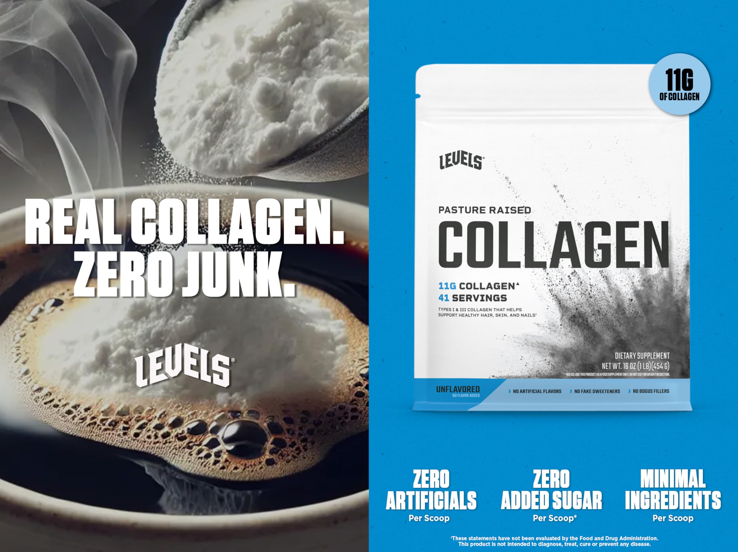 Levels Nutrition Collagen Peptides: doseur précis pour chaque portion.