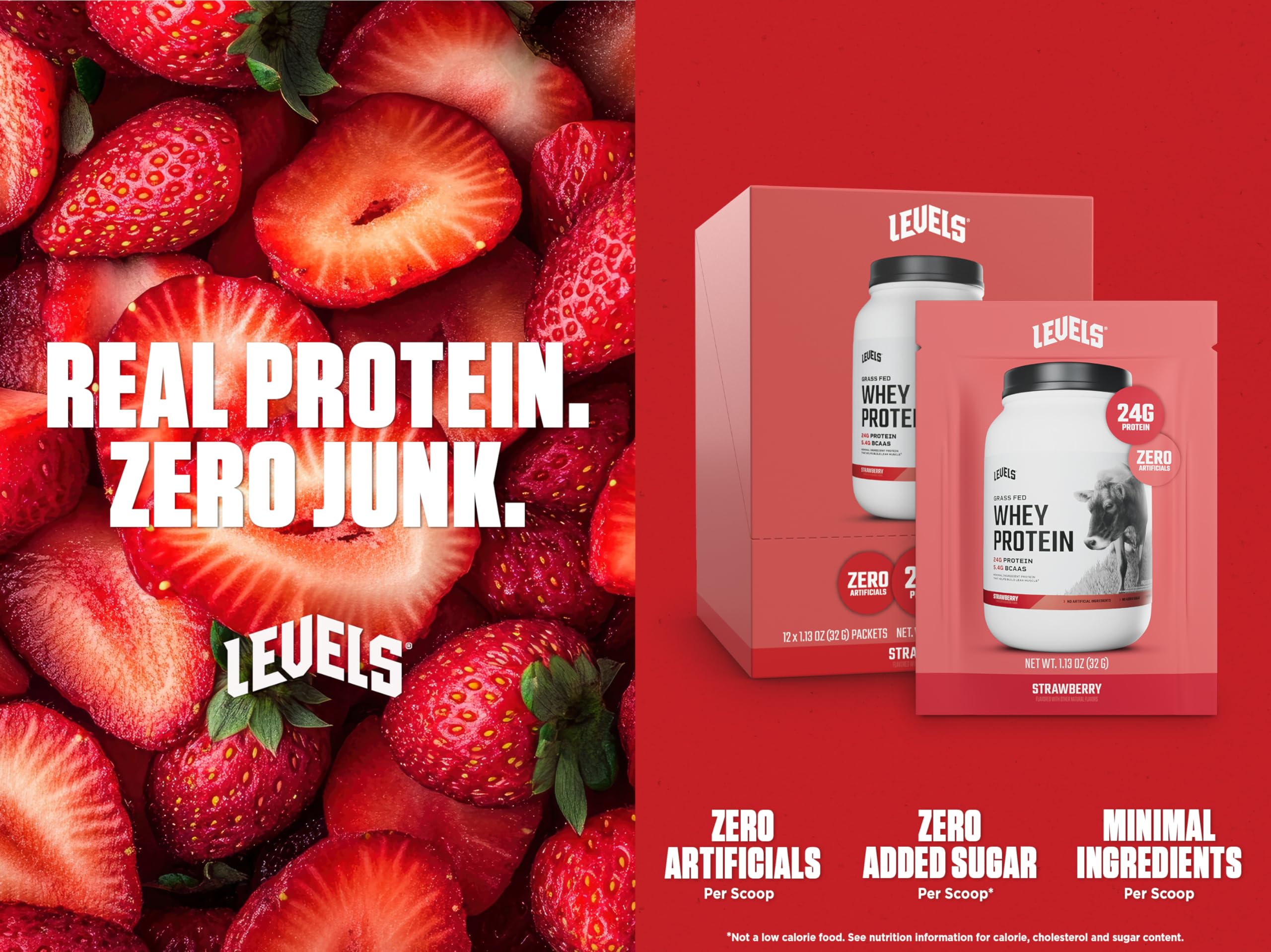 Levels Nutrition Whey Fraise: sachet pratique pour une collation rapide