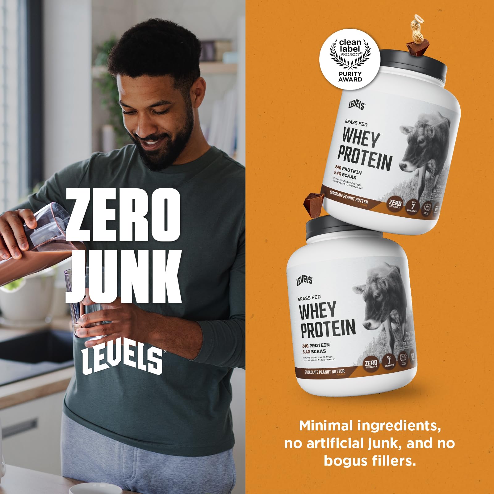 Levels Protéine de lactosérum fabriqué aux États-Unis, traçabilité et fraîcheur.