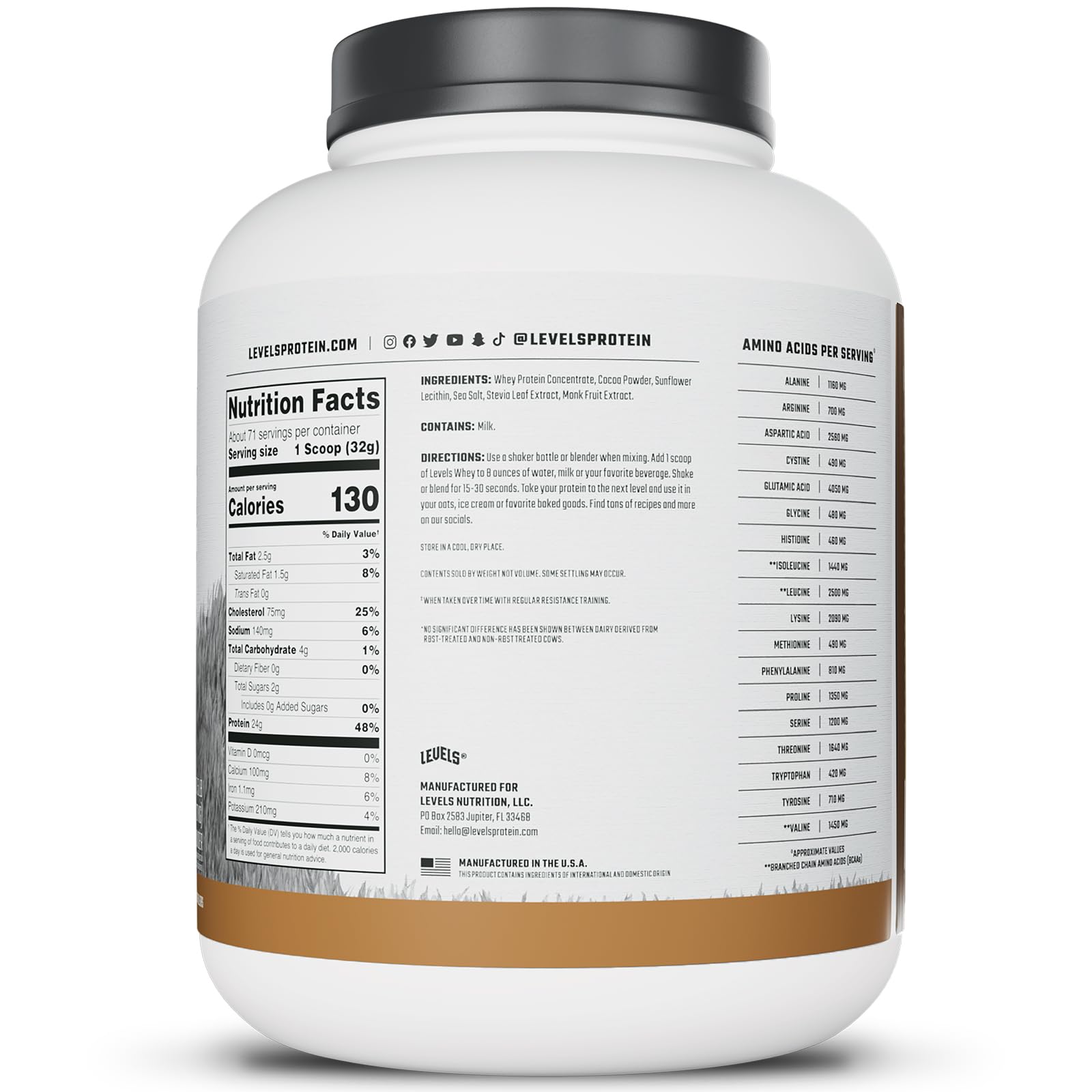 Informations nutritionnelles Levels – fiche claire pour choix informé