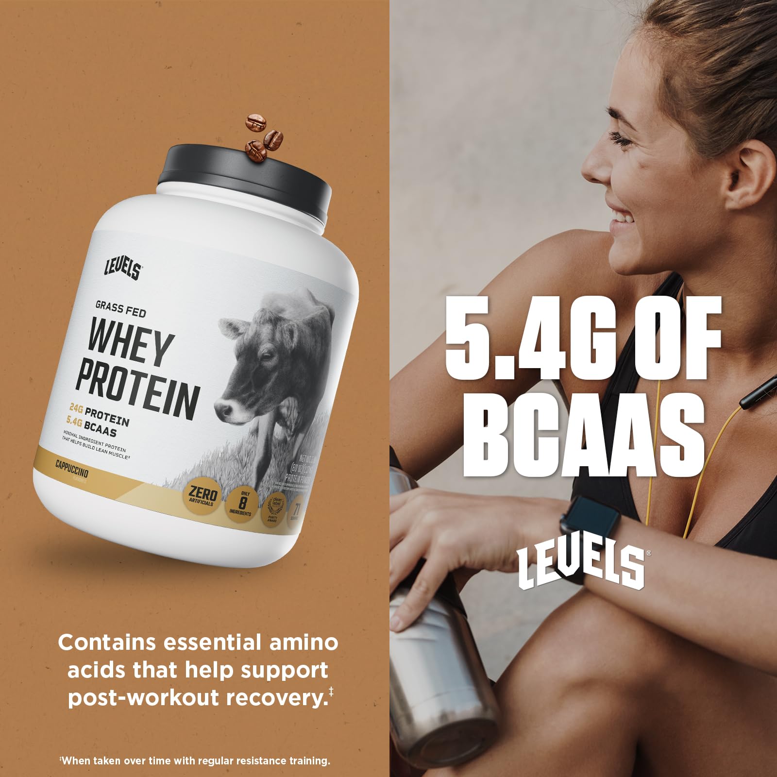 Levels Whey Cappuccino ingrédients naturels: protéines de haute qualité