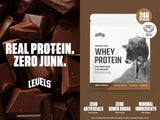 Levels Whey Protéine Double Chocolat – cuillère doseuse indiquant une portion idéale.