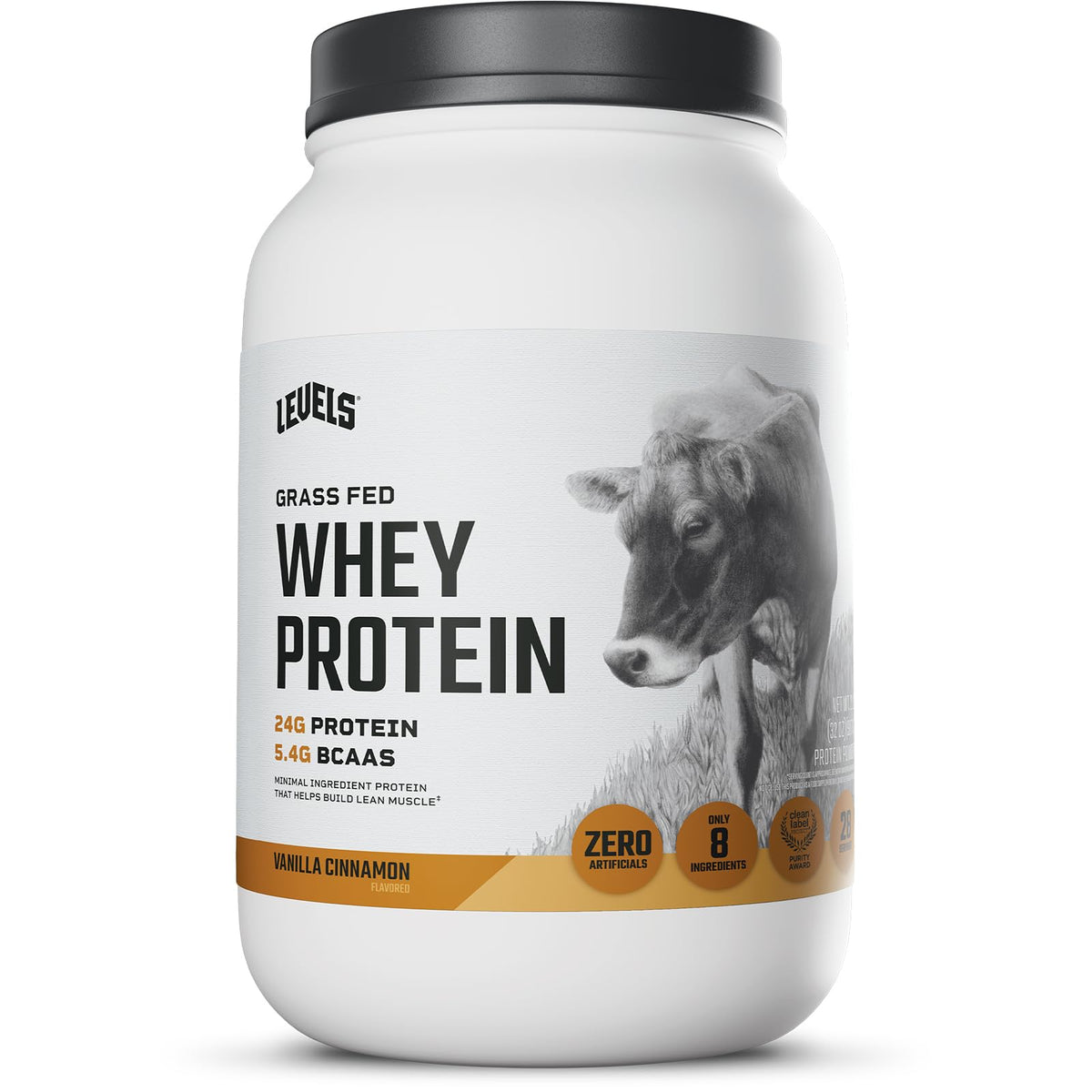 Levels Whey Protéine : pot vanille cannelle, goût naturel et protéine riche.