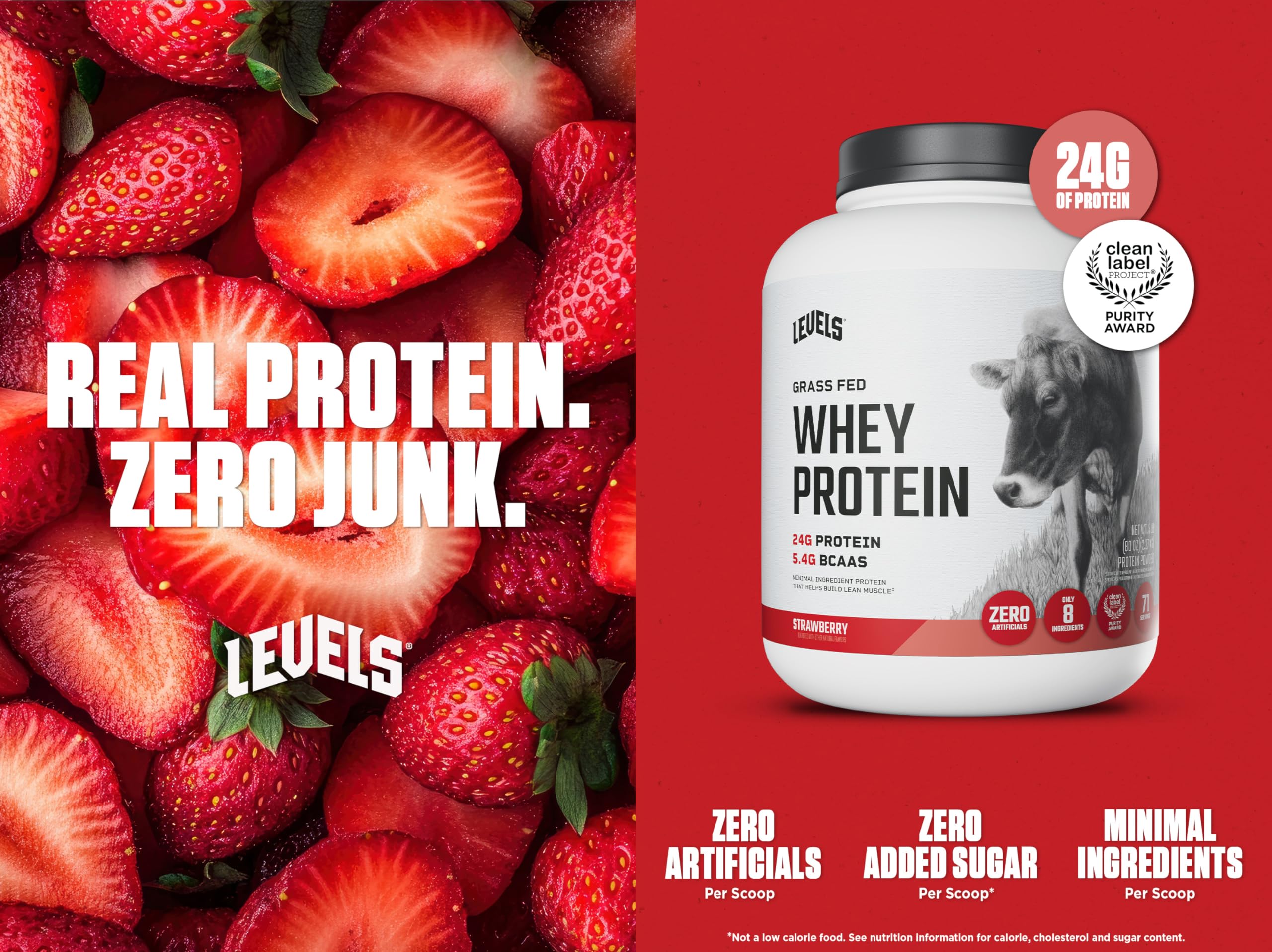 Shaker Levels Whey Fraise – shake prêt à boire après l'entraînement.