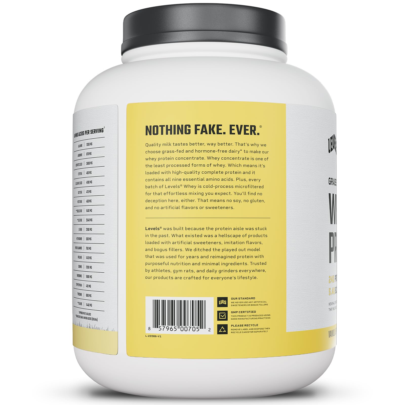 Texture onctueuse Levels Protéine vanille-fève, sans sucres ajoutés et sans artificiels