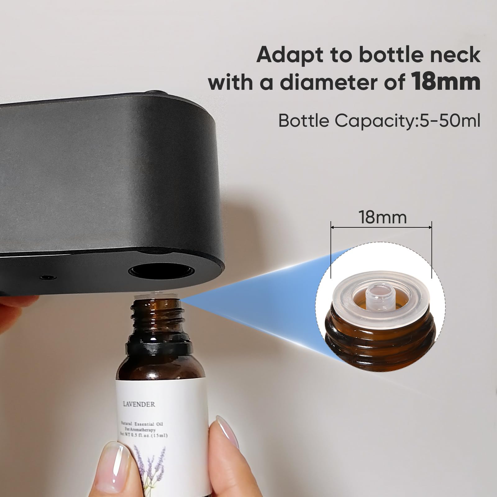 Levoair diffuseur huiles 18 mm compatible bouchon pour huiles variées.