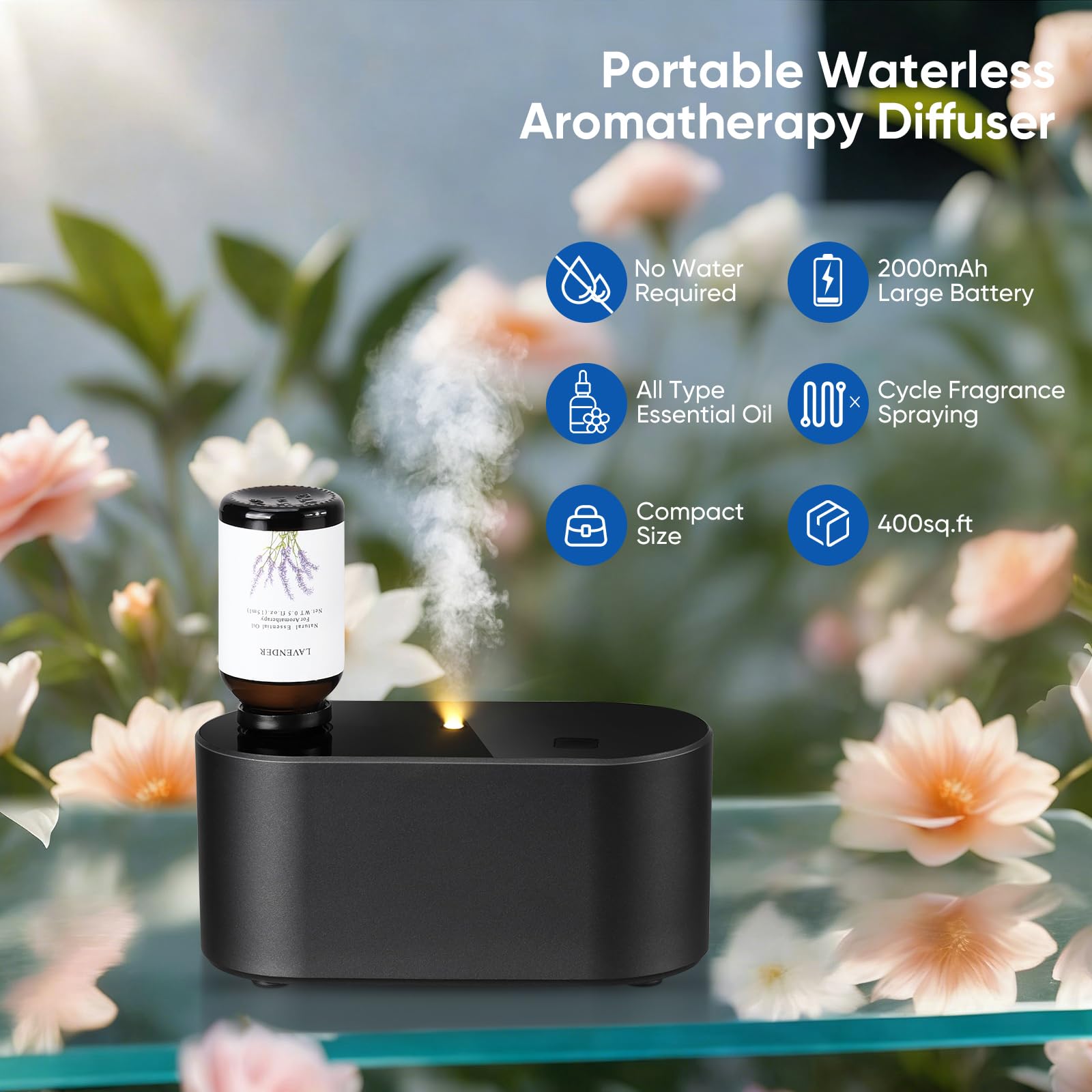Levoair diffuseur compact portable idéal pour voyage sans fil et fragrance.