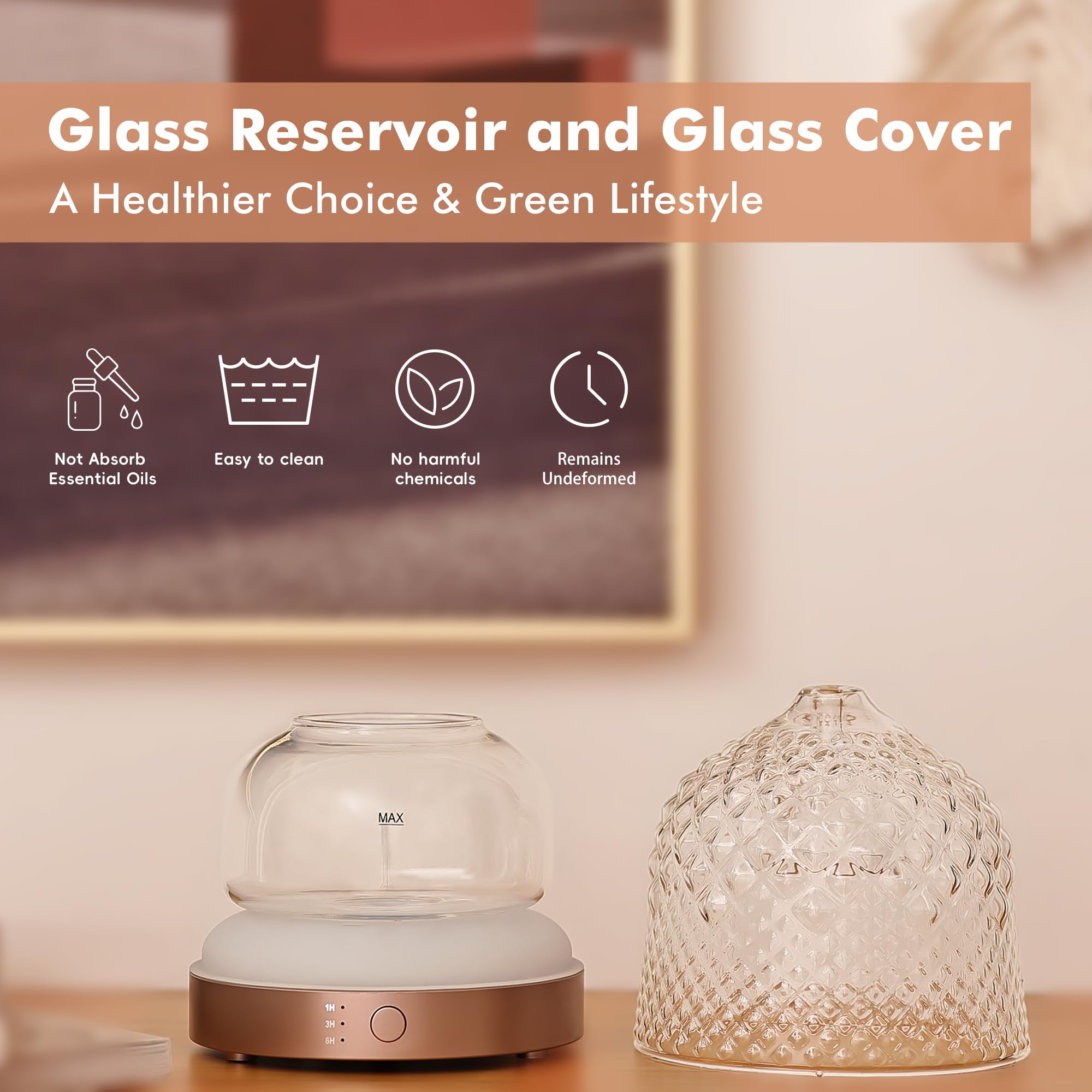 Levoair réservoir en verre transparent pour surveiller le niveau d'eau.