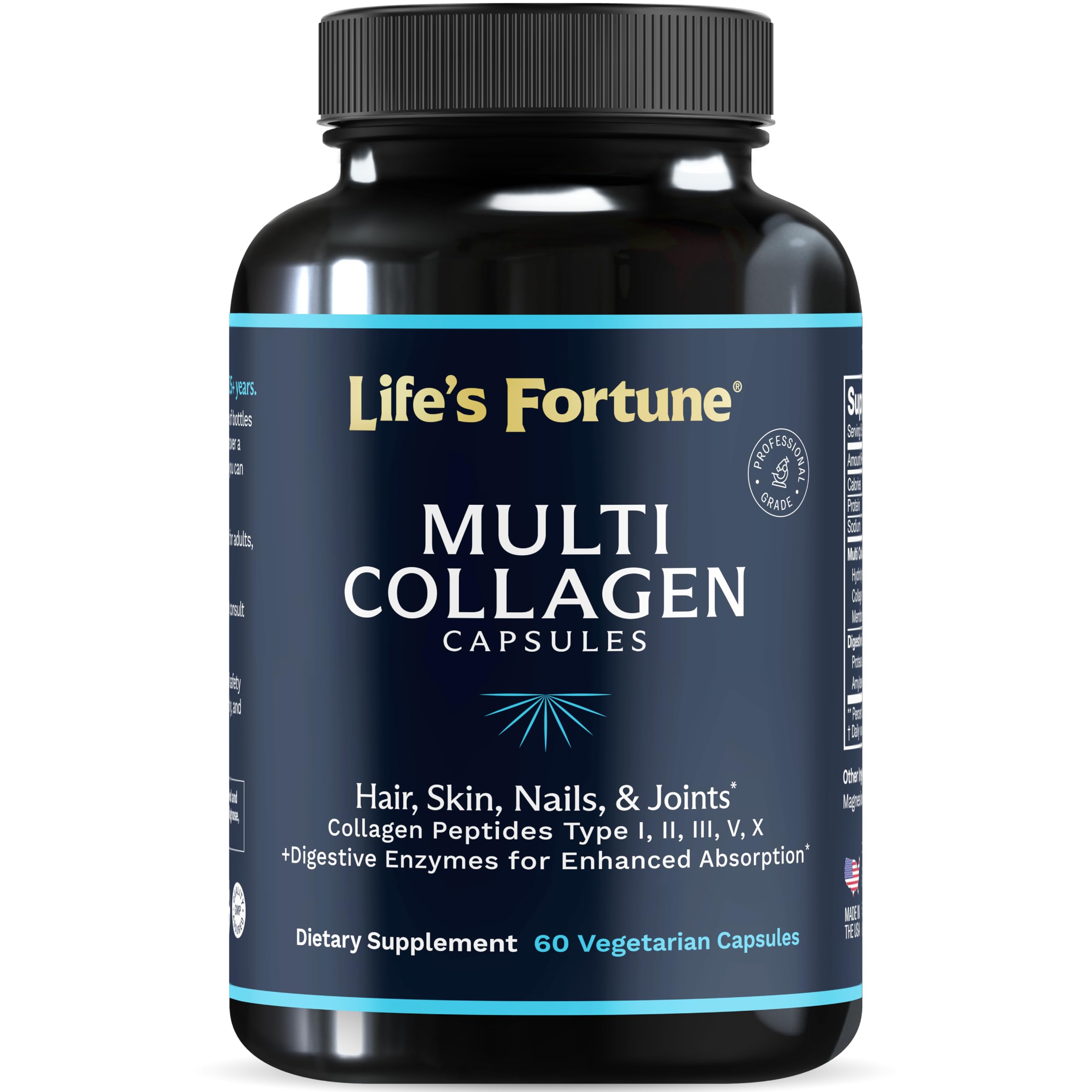 Lewis Labs Multi Collagen – bouteille et capsules, soutien potentiel pour peau et articulations