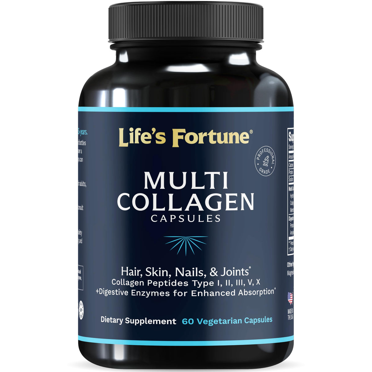 Lewis Labs Multi Collagen – bouteille et capsules, soutien potentiel pour peau et articulations
