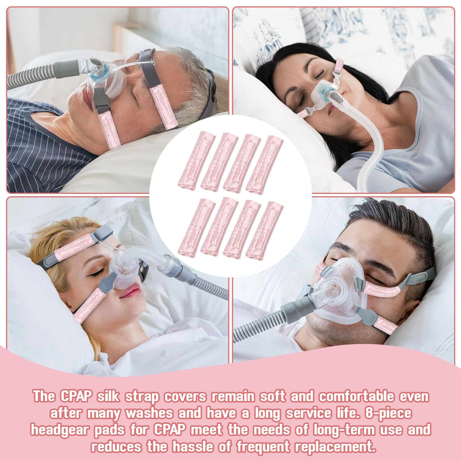LEWEREST confort durable: lot de 8 protections sangle CPAP pour longues nuits.