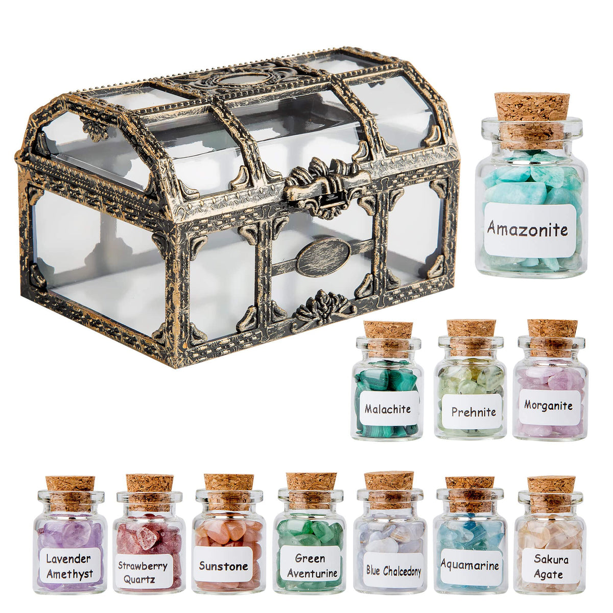 Bouteille Lezoroqota d eclats de cristal mini pour décoration et énergie calme