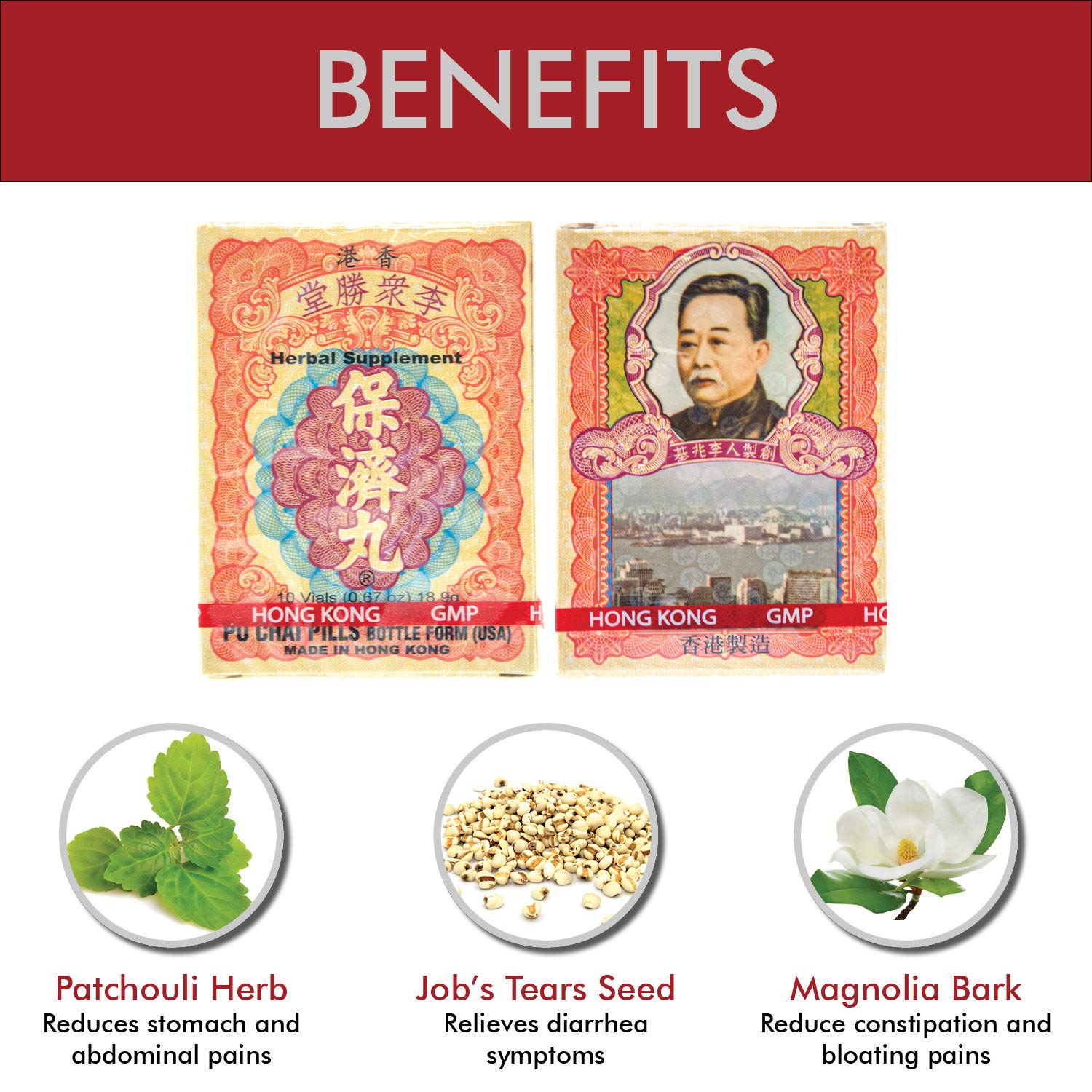 Po Chai Pills Li Chung Shing Tong, boîtes compactes idéales pour voyage.