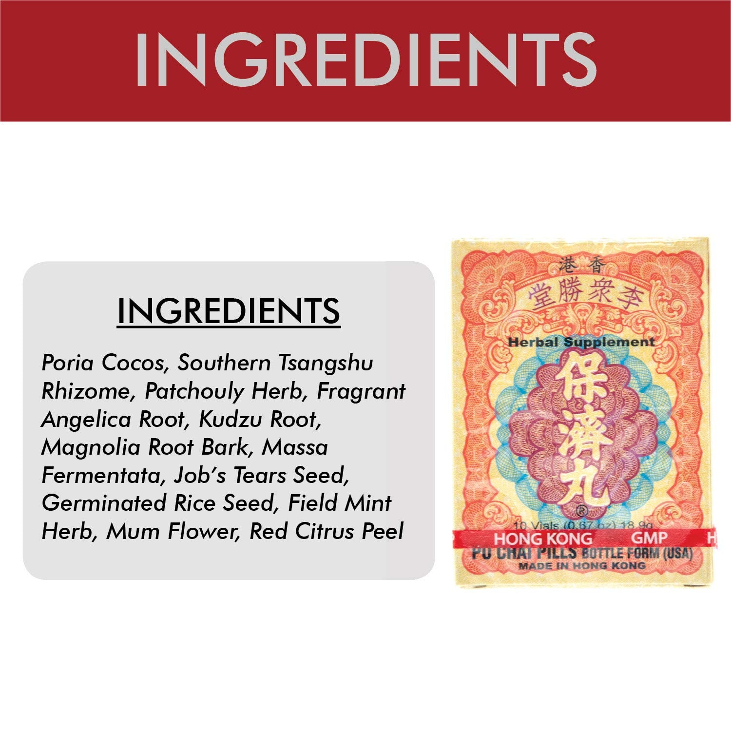 Etiquette Po Chai Pills Li Chung Shing Tong, informations claires et lisibilité.