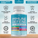 Liberty Lifestyle Immunité 8 en 1 – capsules Vitamine C et Zinc pour l'énergie quotidienne