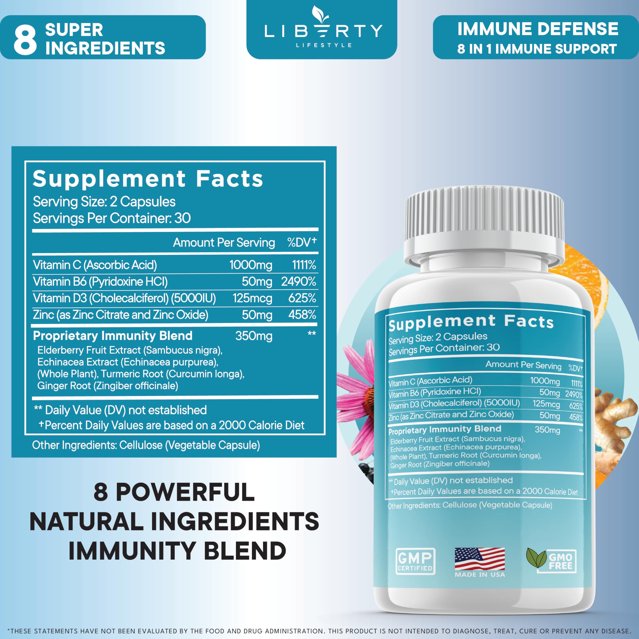Liberty Lifestyle Immunité 8 en 1 – pack 3 pour une solution pratique et économique