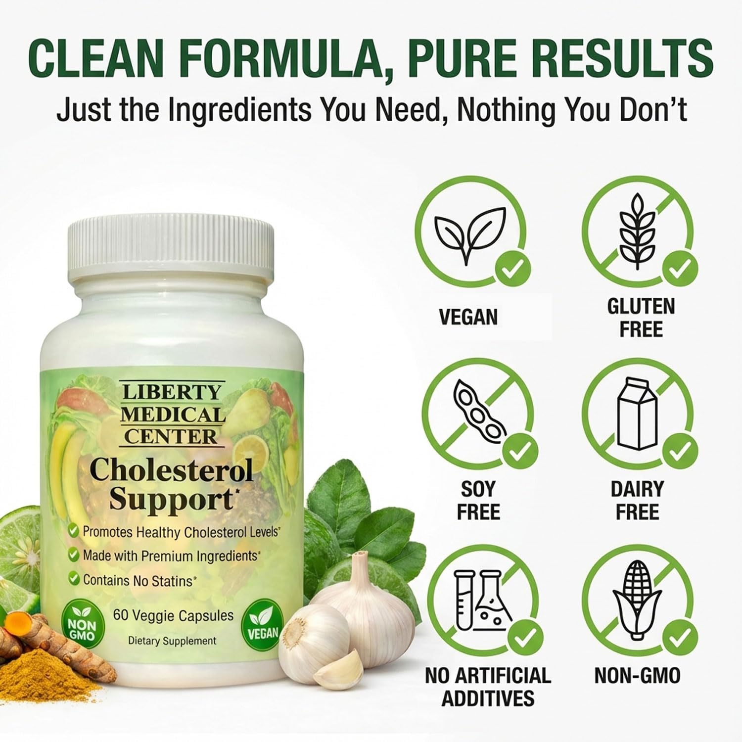 Liberty Medical Center Cholesterol Formula – feuilles-d-olivier: profil naturel pour le foie et le cœur.