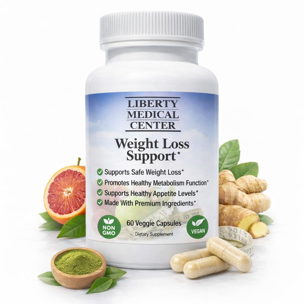 Liberty Medical Center – bouteille de perte-poids avec capsules vegan pour énergie durable.