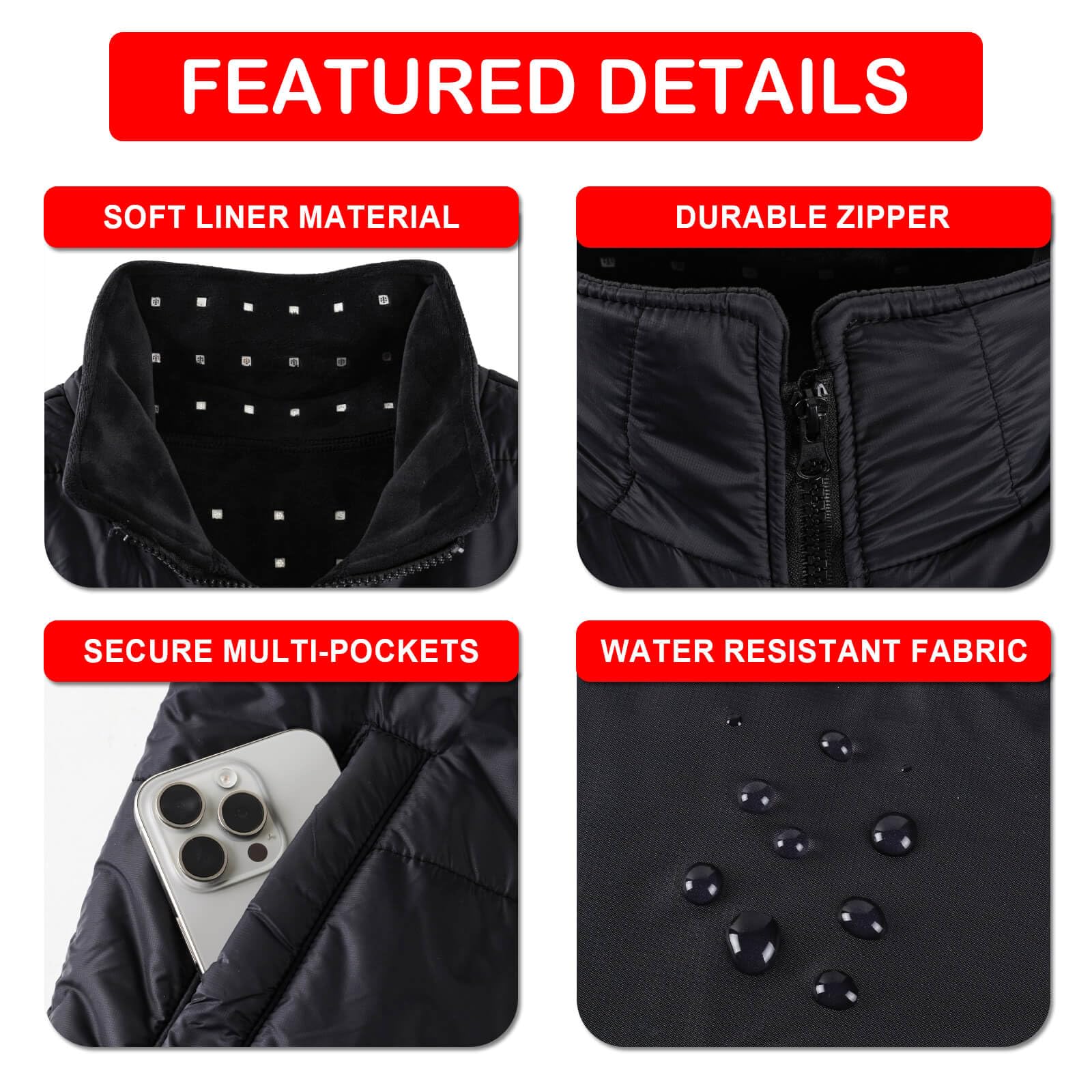 Licinwing gilet lumière rouge – pliable: facile à ranger et transporter.