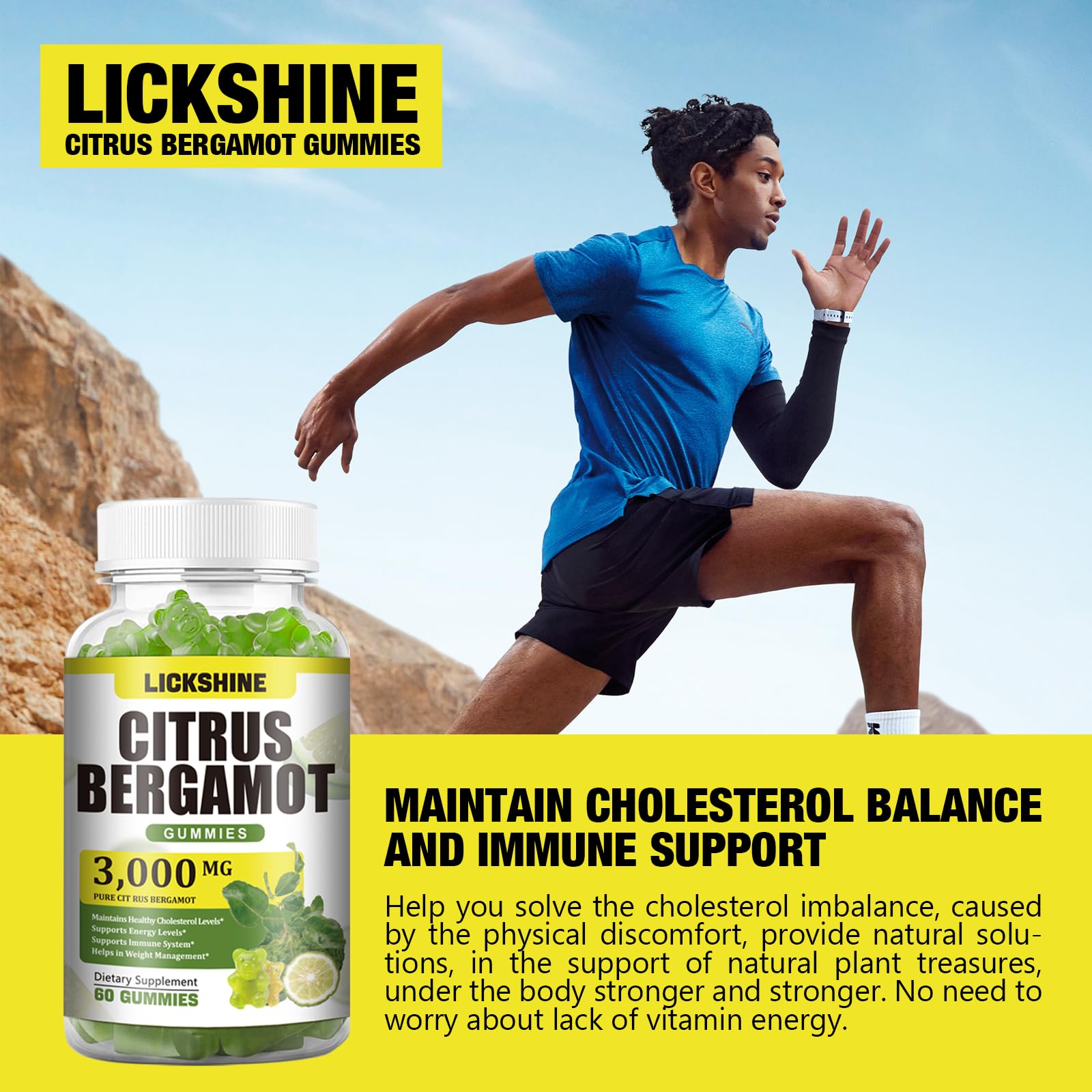 Gommes à croquer Lickshine, goût lime, option pratique pour une collation saine.
