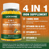 Gommes Lickshine fer 100 mg saveur ananas, faciles à prendre au quotidien.