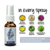 Homme utilisant le spray Liddell dans sa routine quotidienne.