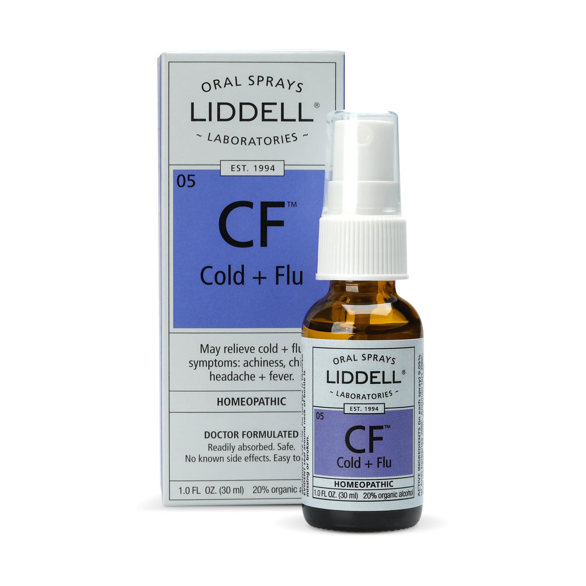 Liddell aérosol homéopathique contre le rhume et la grippe, bouteille de 1 oz.