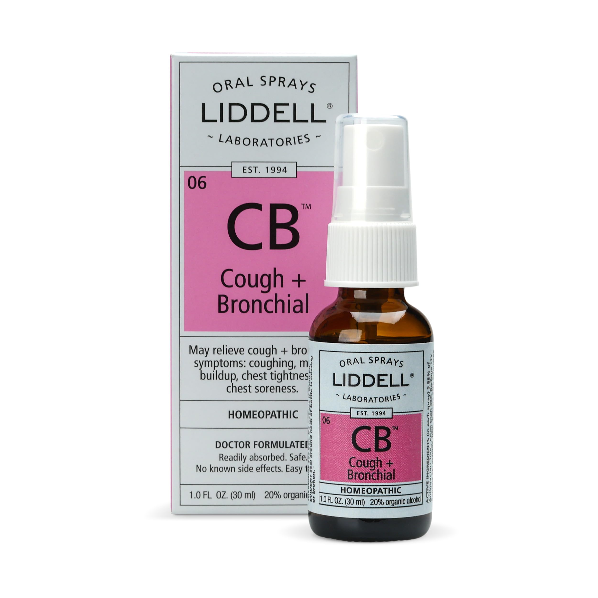 Liddell Toux et Bronches: spray compact pour usage rapide au quotidien.