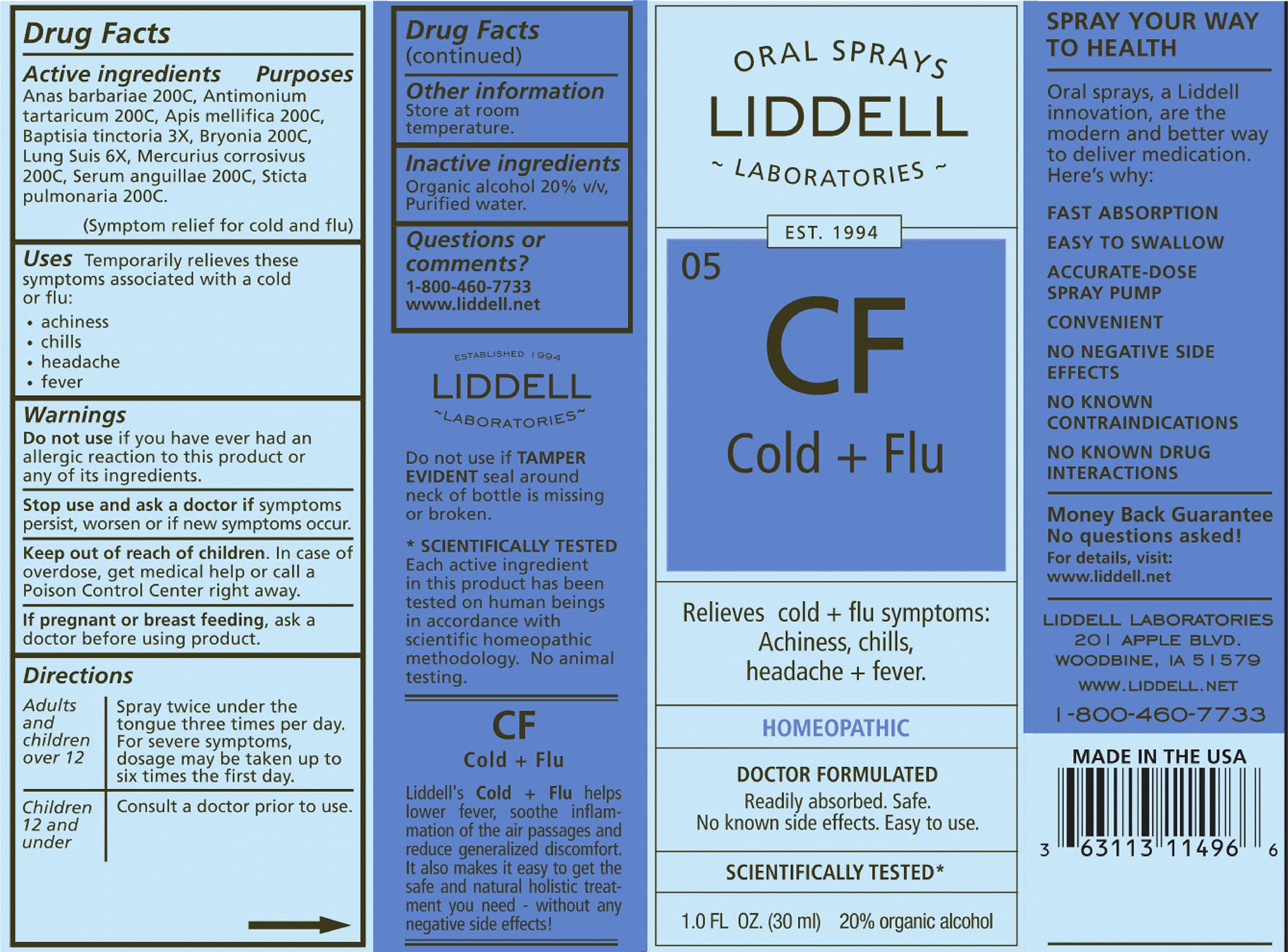 Utilisation quotidienne recommandée: trois fois par jour avec Liddell.