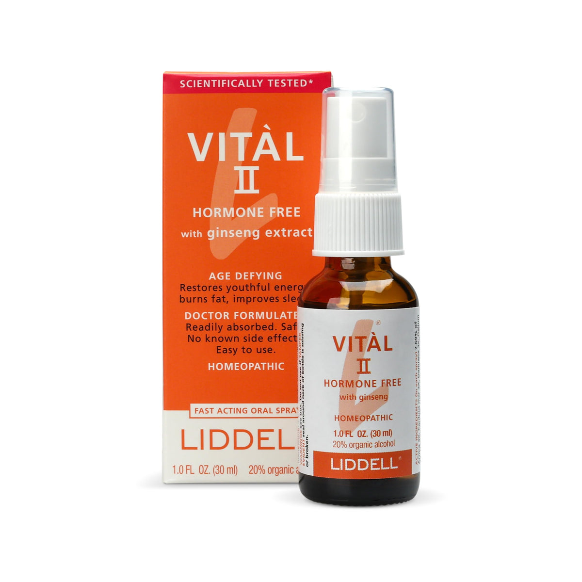 Vital II Liddell spray sublingual offrant un soulagement naturel et rapide.
