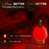 Liderstar lampe rouge 660 nm sur table lit, sans fil et pratique.