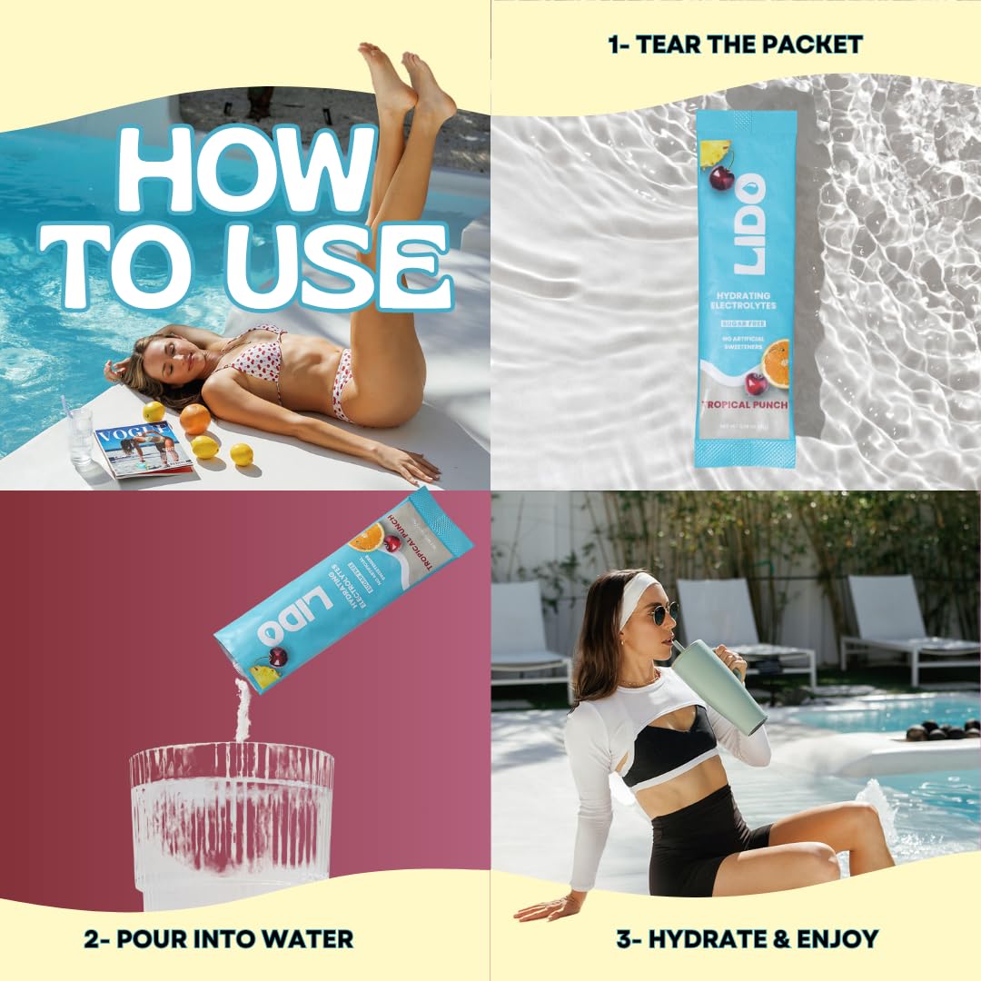 LIDO arôme tropical: goût fruité naturel, sans édulcorants artificiels après l'entraînement.