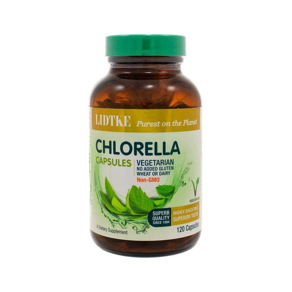 Lidtke Chlorella 120c — capsules faciles à digérer, apport naturel en chlorophylle et nutriments
