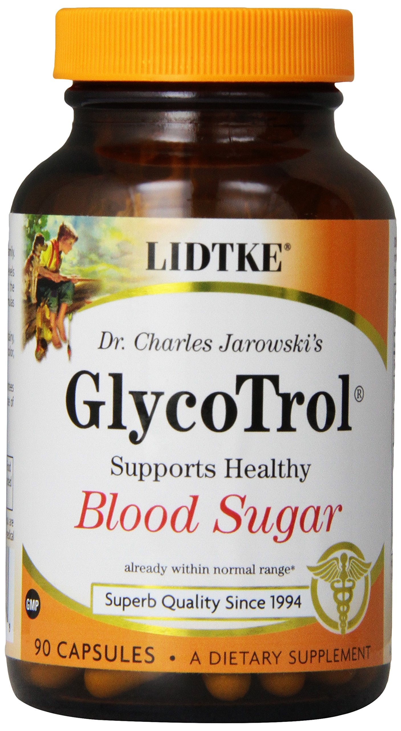 Lidtke Glycotrol - bouteille recto, peut aider à l'équilibre des acides aminés.