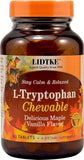 Lidtke L-Tryptophane: bouteille de comprimés mastiquables, pratique pour la routine quotidienne.