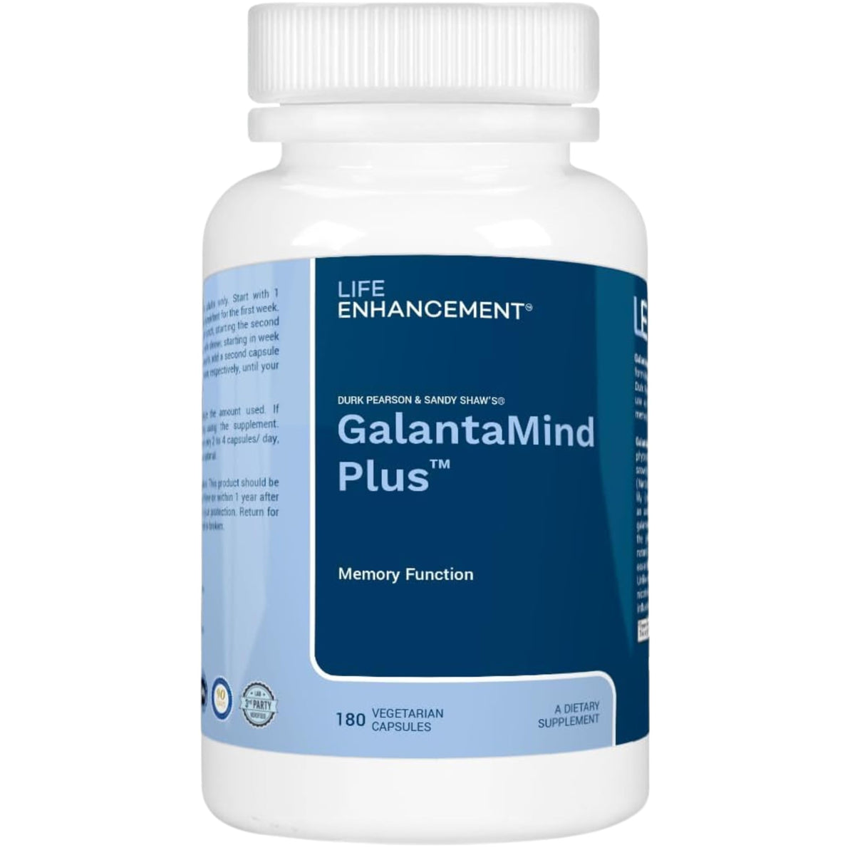 Life Enhancement GalantaMind Plus — bouteille, soutien potentiel à la mémoire et à la concentration.
