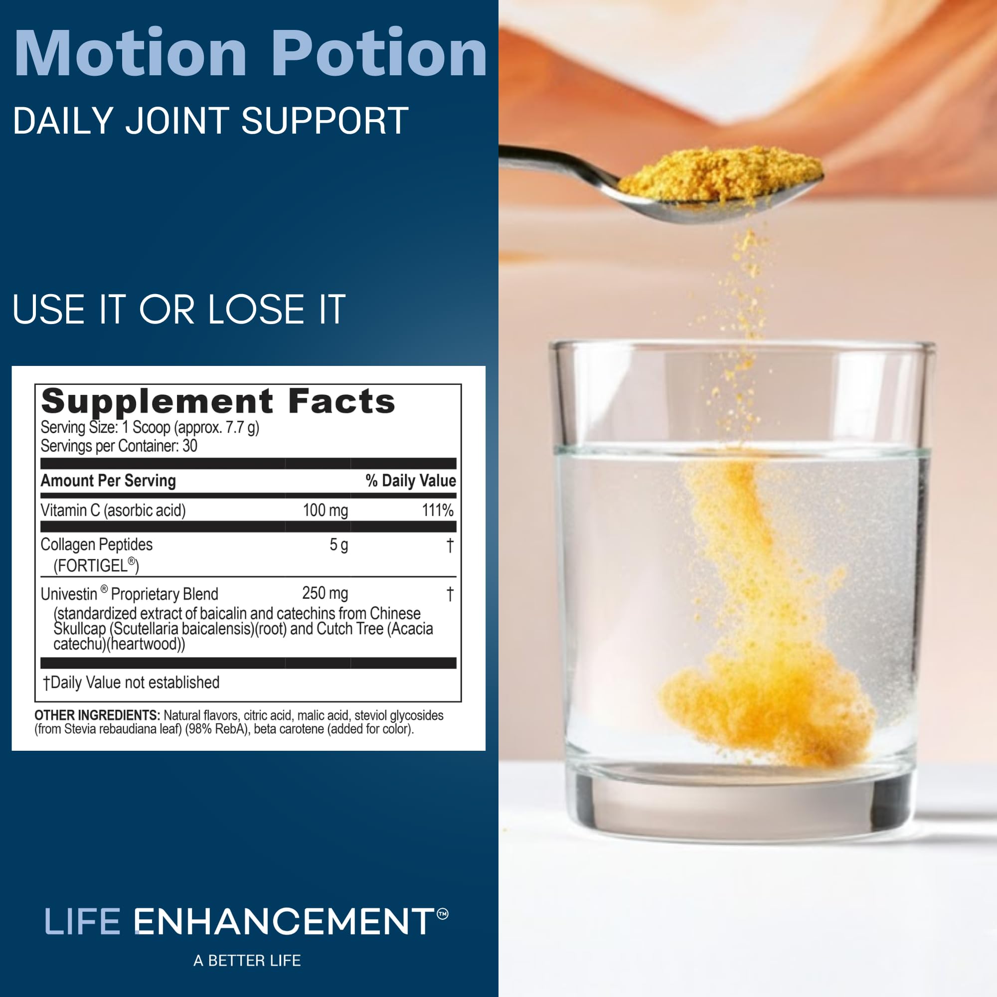 Life Enhancement Motion Potion, usage sportif idéal après l'entraînement pour le confort articulaire.